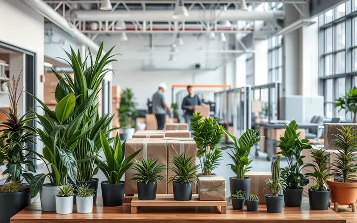 办公大堂绿植租摆实景