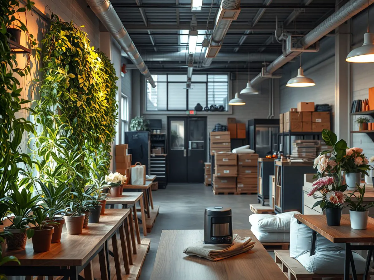 连锁咖啡店开业布置案例，绿植墙与盆栽营造温馨氛围