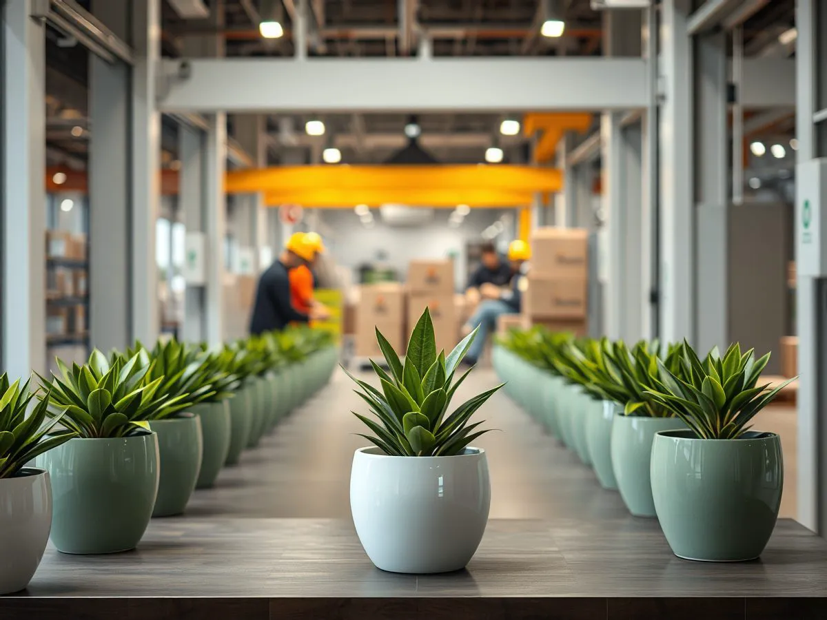 连锁门店入口统一绿植配置实景