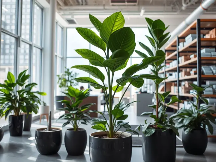办公大堂绿植布置实景
