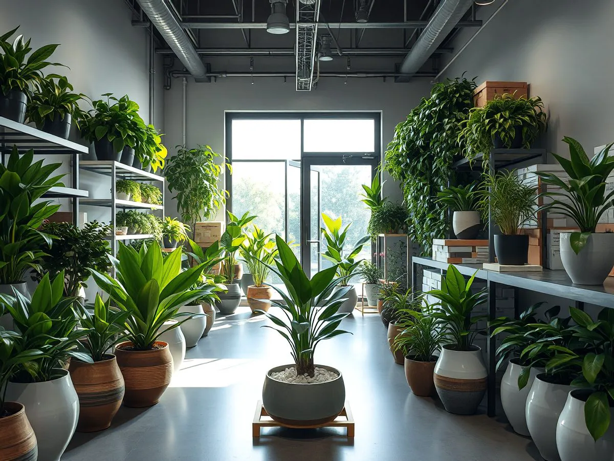 商业门店入口绿植装饰场景