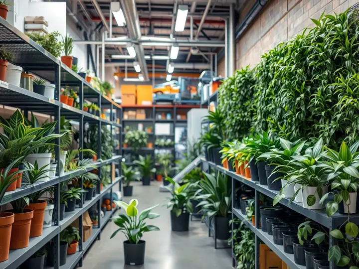 商业门店内绿植装饰展示