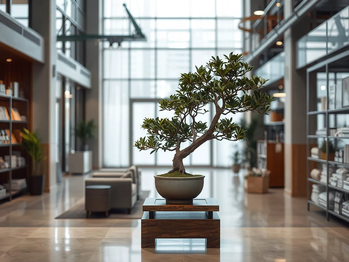 高端盆景在办公室环境中的展示