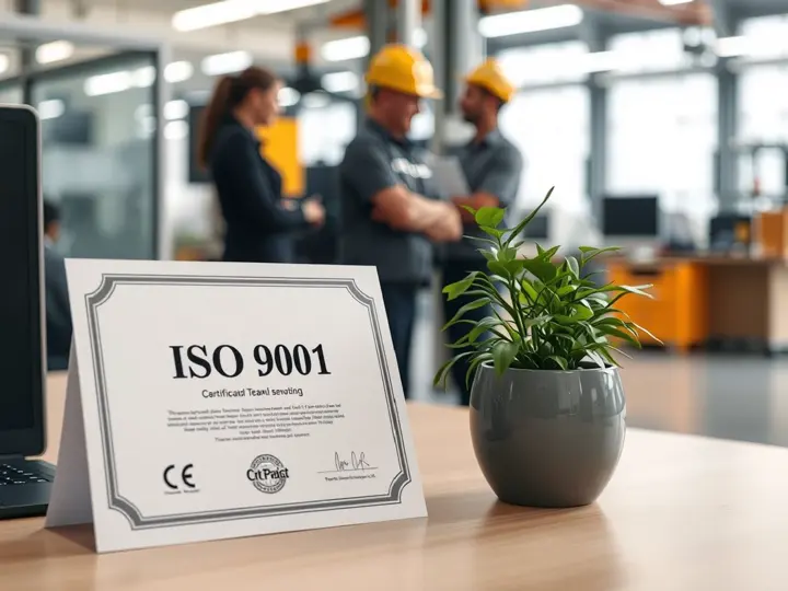 ISO 9001认证证书与绿植