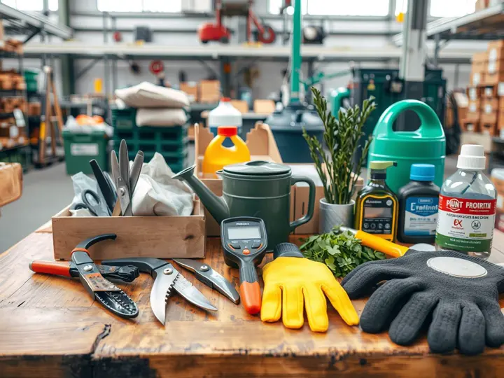 养护工具与物料整齐摆放