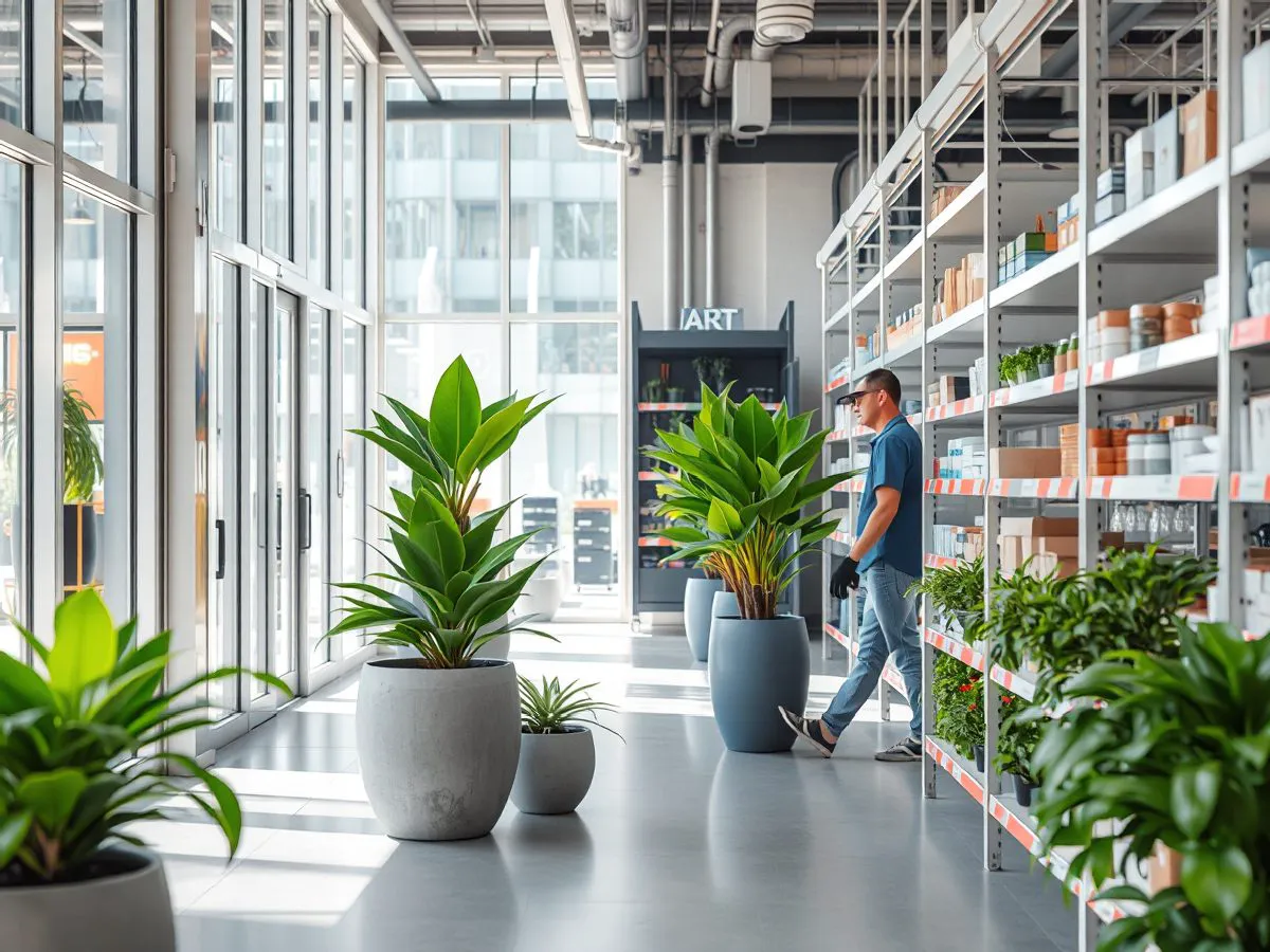 商业门店入口绿植装饰实景