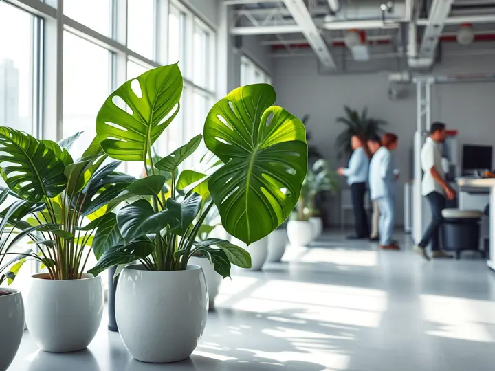 雅轩绿植更换服务：办公室内绿植养护场景